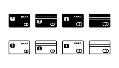 Kredi kartı ikon vektörü. Ödeme ikonu. debit ödeme simgesi