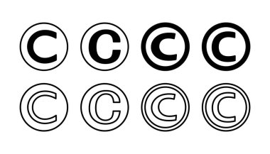 Telif hakkı simgesi vektörü. telif hakkı sembolü