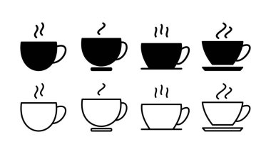 Kahve ikonu vektörü. Kahve fincanı ikonu. kupa