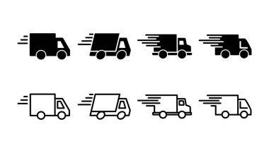 Teslimat simgesi vektörü. Hızlı dağıtım simgesi gönderiliyor