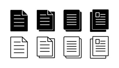 Belge simgesi vektörü. Kağıt ikonu. Dosya Simgesi
