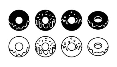 Çörek ikonu vektörü. Çörek ikonu. donut logosu