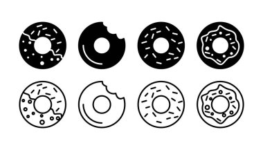 Çörek ikonu vektörü. Çörek ikonu. donut logosu