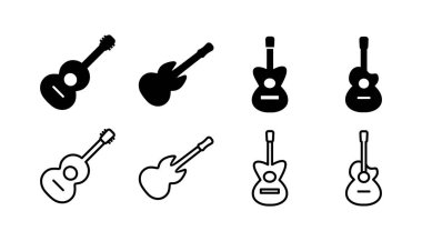 Gitar ikonu vektörü. müzik aleti işareti