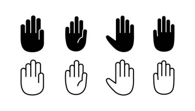 El simgesi vektörü. El sembolleri. Avuç