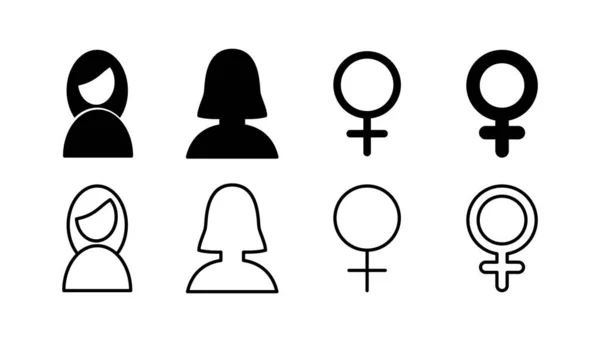 Wektor Kobiecej Ikony Ikona Toalety Znak Toalety Płeć — Wektor stockowy