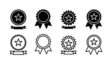 Simge vektörüne ulaş. Madalya ikon vektörü. Ödül. Sertifika. onaylandı