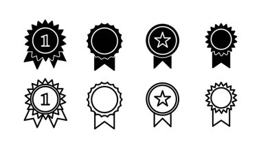 Simge vektörüne ulaş. Madalya ikon vektörü. Ödül. Sertifika. onaylandı