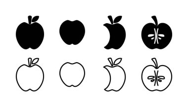 Elma ikonu vektörü. elma sembolü