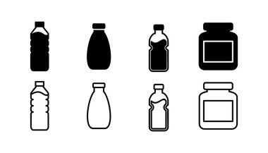 Şişe ikonu vektörü. Moda düz dizaynlı şişe simgesi