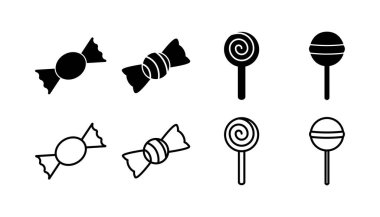 Şeker ikonu vektörü. Şeker vektörü simgesi