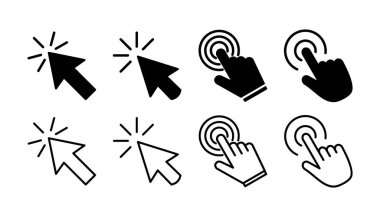 Simge vektörüne tıklayın. İmleç simgesi vektörü. işaret işareti