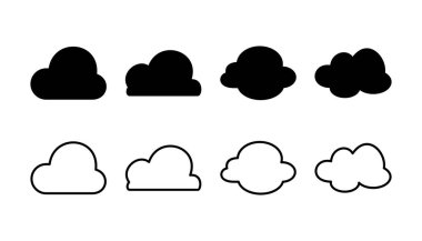 Bulut simgesi vektörü. Bulut verisi bulut hizmetleri