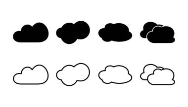 Bulut simgesi vektörü. Bulut verisi bulut hizmetleri