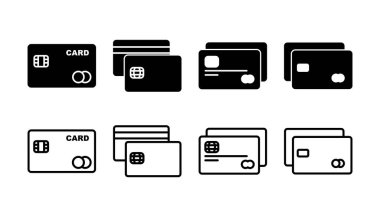 Kredi kartı ikon vektörü. Ödeme ikonu. debit ödeme simgesi