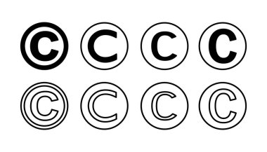 Telif hakkı simgesi vektörü. telif hakkı sembolü