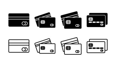 Kredi kartı ikon vektörü. Ödeme ikonu. debit ödeme simgesi