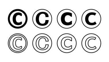 Telif hakkı simgesi vektörü. telif hakkı sembolü