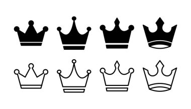 Crown Simgesi vektörü. Web sitesi tasarımı için taç sembolü,