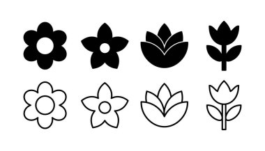 Çiçek ikonu vektörü. Çiçek ikonu. çiçek logosu