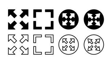 Tam ekran simge vektörü. tam ekran simgesini genişlet