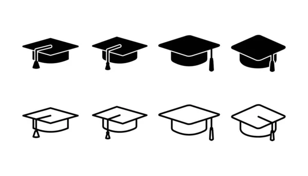 教育图标向量 毕业帽图标向量 — 图库矢量图片