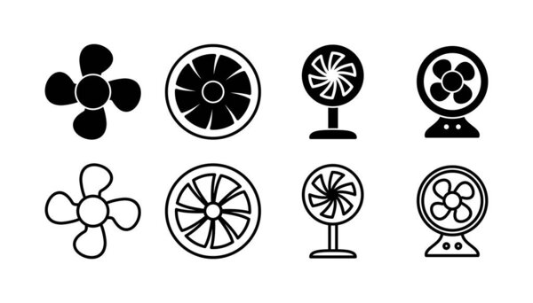 Вектор иконки вентилятора. иконка вентилятора. пропеллер. потолок