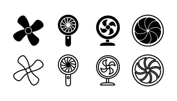 Вектор иконки вентилятора. иконка вентилятора. пропеллер. потолок
