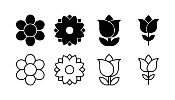 Вектор Значка Квітки Квіткова Ікона Логотип Квітки — стоковий вектор