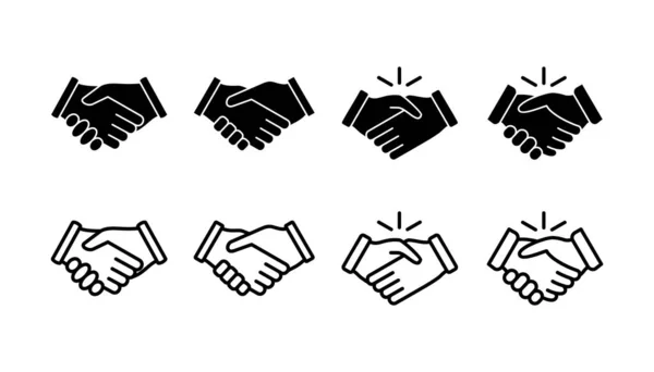Hand Shake Icon Vector Business Handshake Contract Agreement Partnership — Stock Vector
