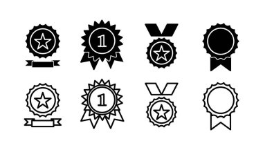 Simge vektörüne ulaş. Madalya ikon vektörü. Ödül. Sertifika. onaylandı