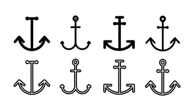 Çapa simgesi vektörü. Çapa işareti. deniz sembolü