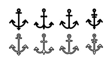 Çapa simgesi vektörü. Çapa işareti. deniz sembolü