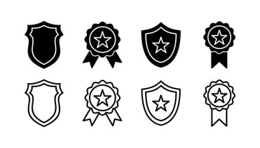 Rozet simgesi vektörü. Rozet etiketi simgesi. Damga Simgesi Vektörü