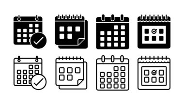 Takvim simgesi vektörü. Takvim sembolü