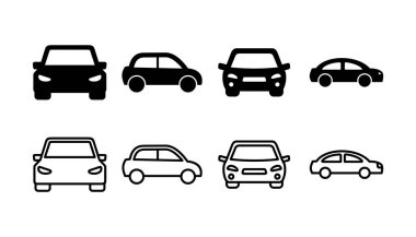 Araba ikonu vektörü. Araba tabelası. Sedan.