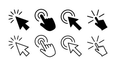 Simge vektörüne tıklayın. İmleç simgesi vektörü. işaret işareti