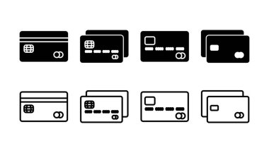 Kredi kartı ikon vektörü. Ödeme ikonu. debit ödeme simgesi