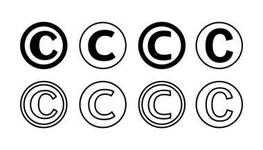 Telif hakkı simgesi vektörü. telif hakkı sembolü