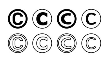 Telif hakkı simgesi vektörü. telif hakkı sembolü