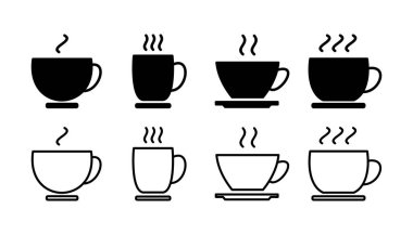 Kahve ikonu vektörü. Kahve fincanı ikonu. kupa