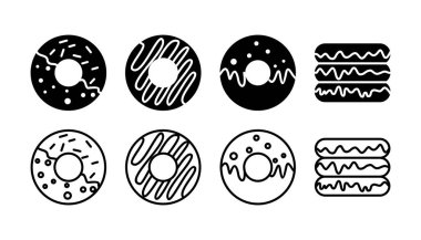 Çörek ikonu vektörü. Çörek ikonu. donut logosu