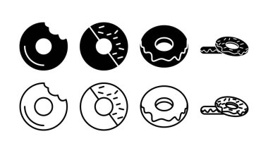 Çörek ikonu vektörü. Çörek ikonu. donut logosu