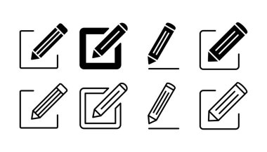 Simge vektörünü düzenle. Belge imza ve sembolünü düzenle. kalem