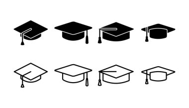 Eğitim ikonu vektörü. mezuniyet kapsülü vektörü