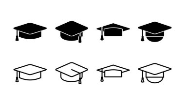 Eğitim ikonu vektörü. mezuniyet kapsülü vektörü