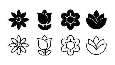 Çiçek ikonu vektörü. Çiçek ikonu. çiçek logosu