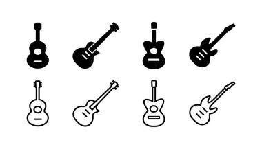 Gitar ikonu vektörü. müzik aleti işareti