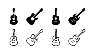 Gitar ikonu vektörü. müzik aleti işareti