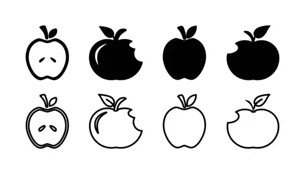 Icono Apple Vector Símbolo Manzana — Archivo Imágenes Vectoriales